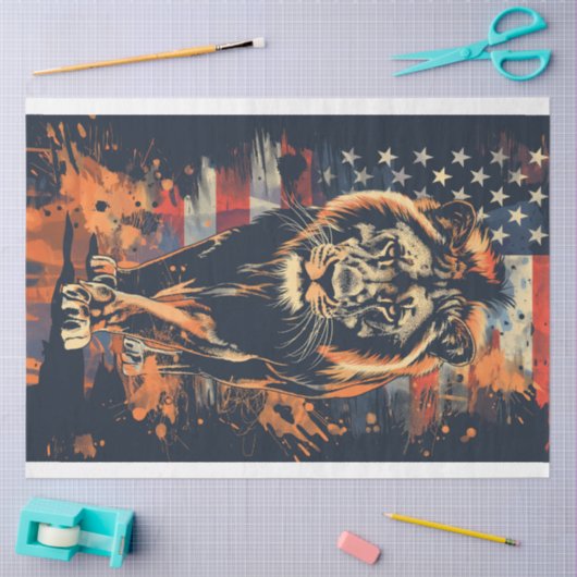Lion & American Flag Seidenpapier (Basteln)