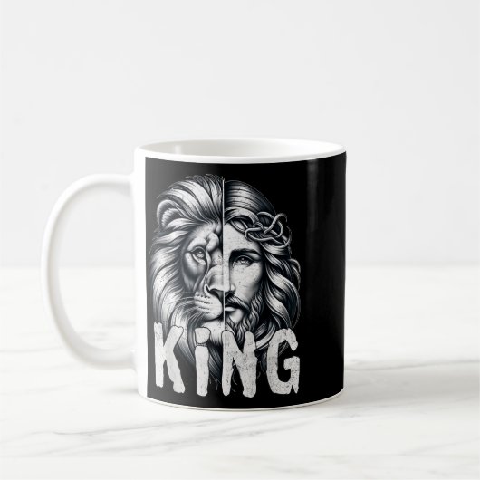 Lion And Jesus King Christian Faith Design Kaffeetasse (Links)