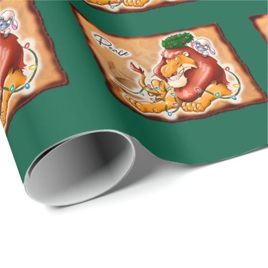 LION AND LAMB PEACE by Jeff Willis Art Wrapping Pa Geschenkpapier (Rolleneckpunkt)