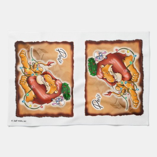 LION AND LAMB PEACE von Jeff Willis Art Geschirrtuch (Horizontal)