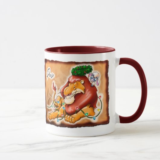 LION AND LAMB PEACE von Jeff Willis Art Tasse (Rechts)