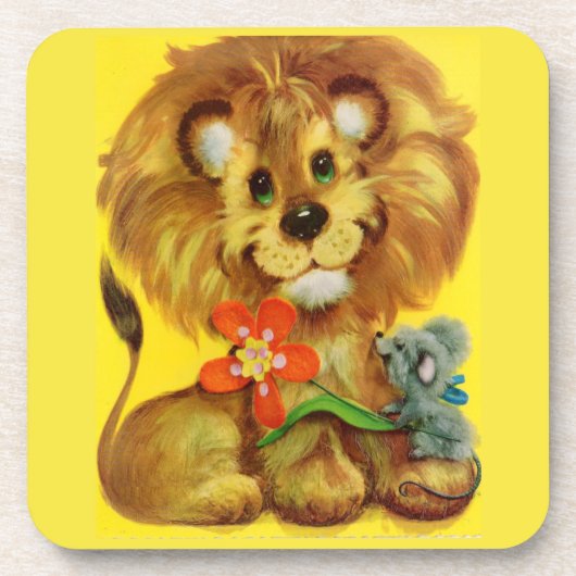 Lion and Mouse Getränkeuntersetzer (Vorderseite)