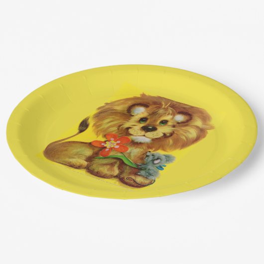 Lion and Mouse Pappteller (Schrägansicht)