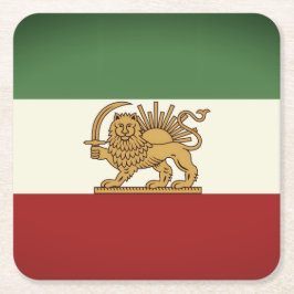 Lion and Sun Rustic Flag Paper Coaster Rechteckiger Pappuntersetzer