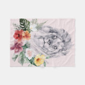 Lion Animal Blume Fleecedecke (Vorderseite (Horizontal))