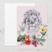 Lion Animal Blume Save The Date (Vorne/Hinten)