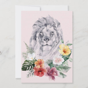 Lion Animal Blume Save The Date