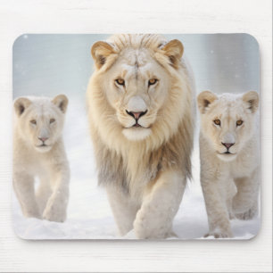 Lion Animal Family Wandering Natout Mousepad