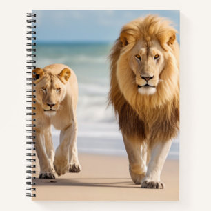 Lion Animal Family Wandering Natout Notizblock