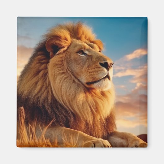 Lion Animal Nature Majestic Wilderness Magnet (Vorne)