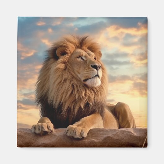 Lion Animal Nature Majestic Wilderness Magnet (Vorne)