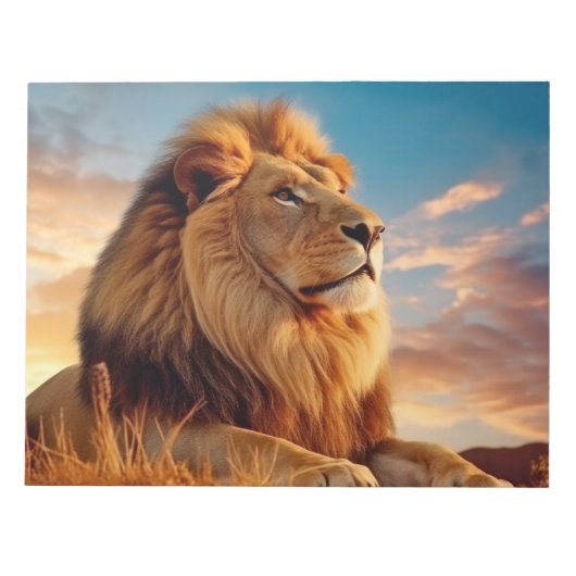 Lion Animal Nature Majestic Wilderness Notizblock (Vorderseite)