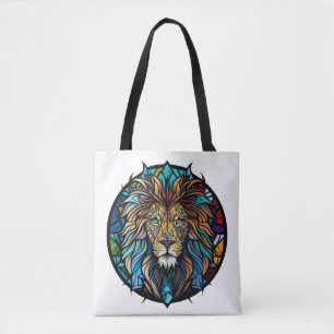 Lion Animal Portrait Gestaltete Glas Wildlife Fore Tasche