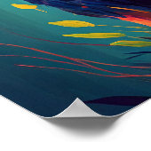 Lion Animal Portrait Painting Wildlife Outdoor Poster (Ecke)