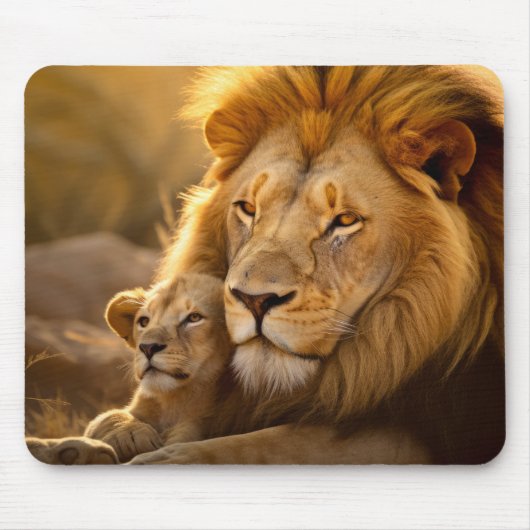 Lion Animal Wild Beauty Freedom Wilderness Print Mousepad (Vorne)