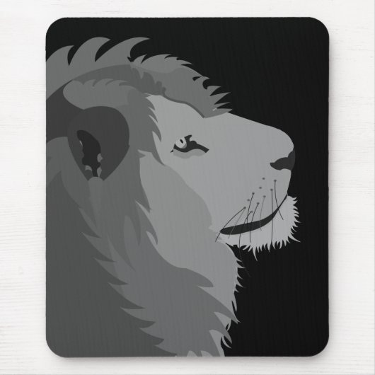 Lion Animal Wildlife Big Cat Black and White Mousepad (Vorne)