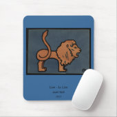 Lion - Antike, farbenfrohe Buchillustration Mousepad (Mit Mouse)