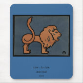 Lion - Antike, farbenfrohe Buchillustration Mousepad (Vorne)