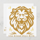 Lion Around Since Birth : Funny Lazy Lion Design Einladung (Vorne/Hinten)