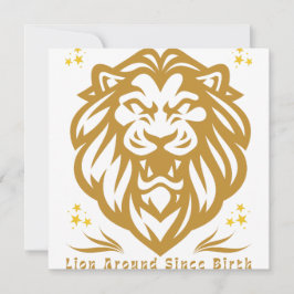 Lion Around Since Birth : Funny Lazy Lion Design Einladung