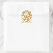 Lion Around Since Birth : Funny Lazy Lion Design Quadratischer Aufkleber (Tasche)