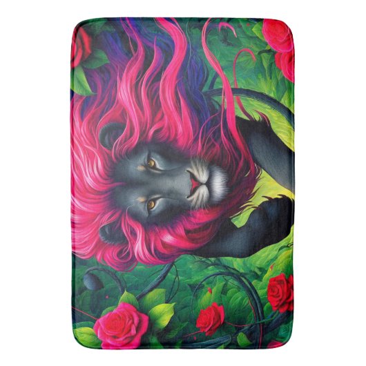 Lion Art Bath Mat Badematte (Vorderseite Vertikal)