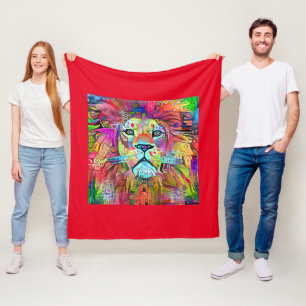 LION ART BLANKET FLEECEDECKE