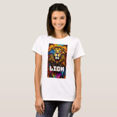 Lion Art Colour Splash, Sommergeschenk für Frauen T-Shirt (Vorne ganz)