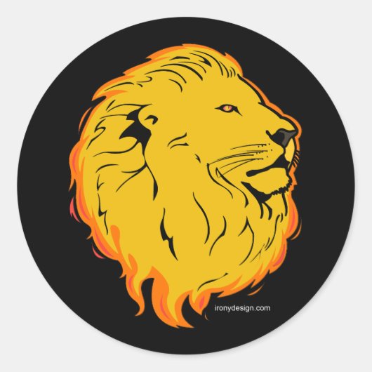 Lion Art Design Runder Aufkleber (Vorderseite)