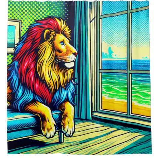 Lion Art Duschvorhang (Vorderseite)