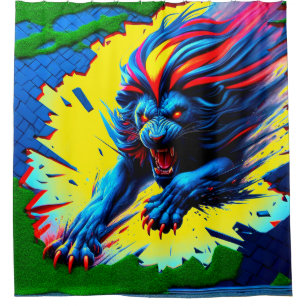 Lion Art Duschvorhang