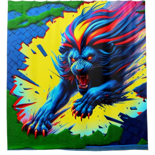 Lion Art Duschvorhang (Vorderseite)