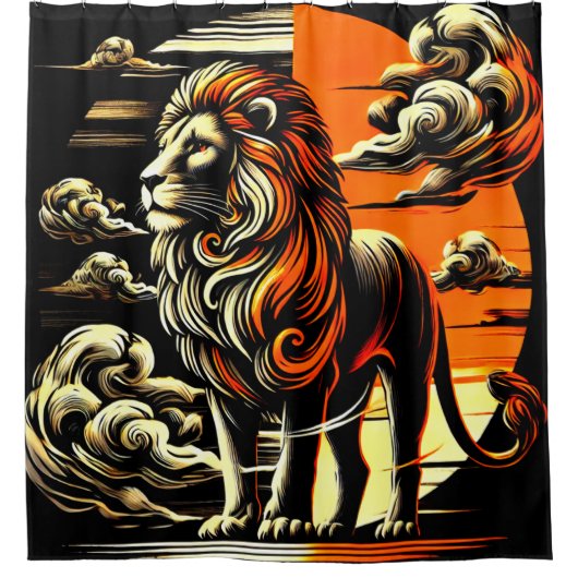 Lion Art Duschvorhang (Vorderseite)