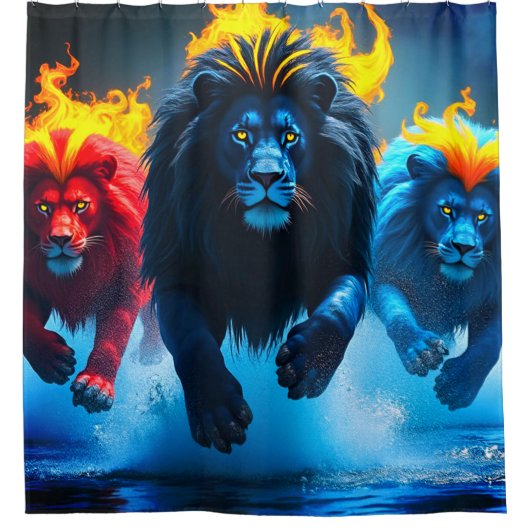 Lion Art Duschvorhang (Vorderseite)