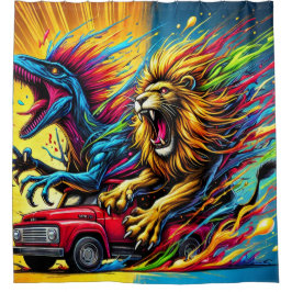 Lion Art Duschvorhang