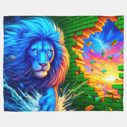 Lion Art Fleecedecke (Vorderseite (Horizontal))