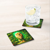 Lion Art Rechteckiger Pappuntersetzer (Vor Ort)
