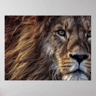 Lion Artistic Beautiful Watercolor Poster