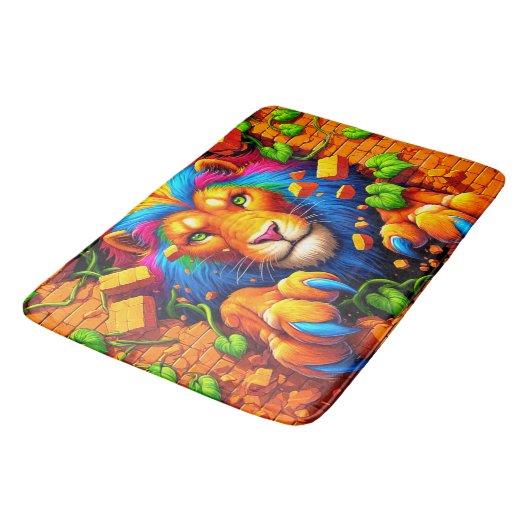 Lion Artwork Badematte (Schrägansicht)