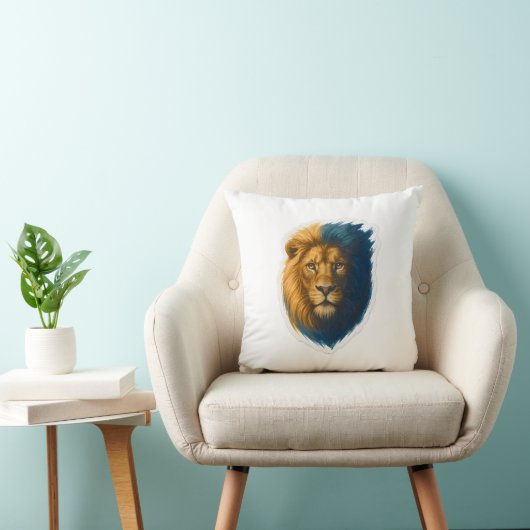 Lion Artwork - Bicolor Kissen (Stuhl )