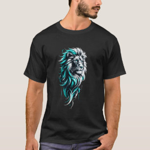 Lion Artwork Blue Eyes Zoo Wild Animal Fan Leo Zod T-Shirt
