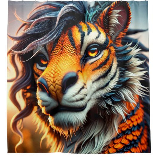 Lion Artwork Duschvorhang (Vorderseite)