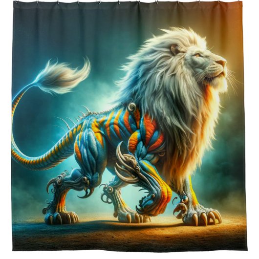 Lion Artwork Duschvorhang (Vorderseite)