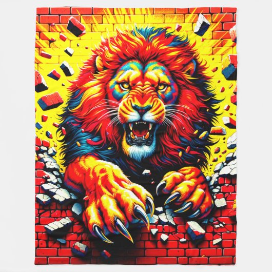 Lion Artwork Fleecedecke (Vorderseite)