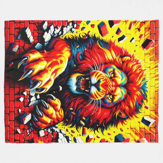 Lion Artwork Fleecedecke (Vorderseite (Horizontal))