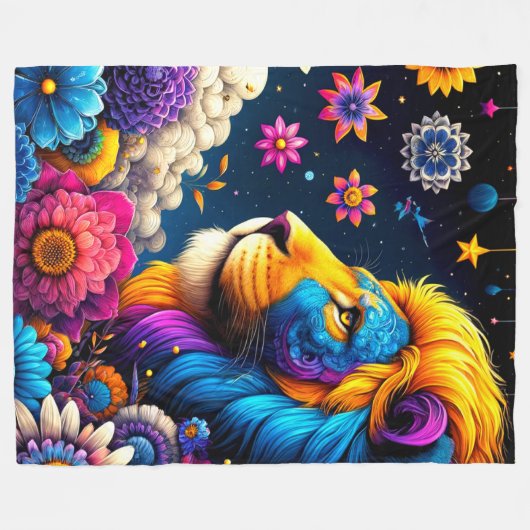 Lion Artwork Fleecedecke (Vorderseite (Horizontal))