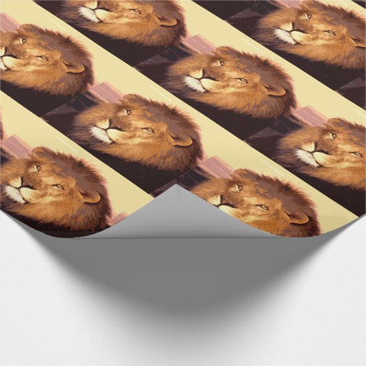 Lion Artwork Geschenkpapier (Ecke)