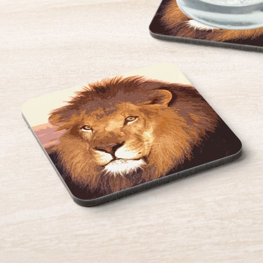 Lion Artwork Getränkeuntersetzer (Linke Seite)