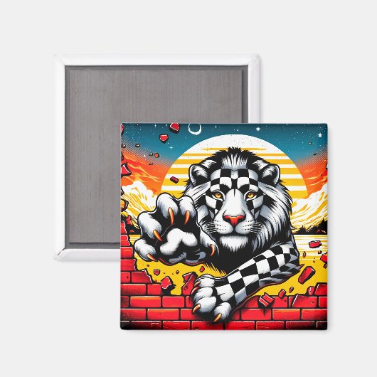 Lion Artwork Magnet (Vorderseite/Rückseite)