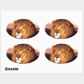 Lion Artwork Ovaler Aufkleber (Blatt)